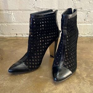 French Connection Black Cutout High Heel Boots